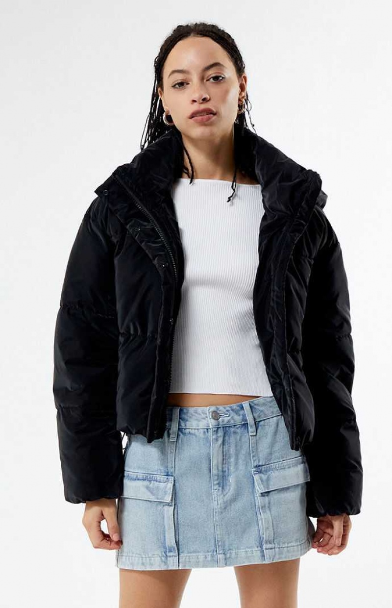 Vestes PacSun Puffer Femme Noir | 180975BDP