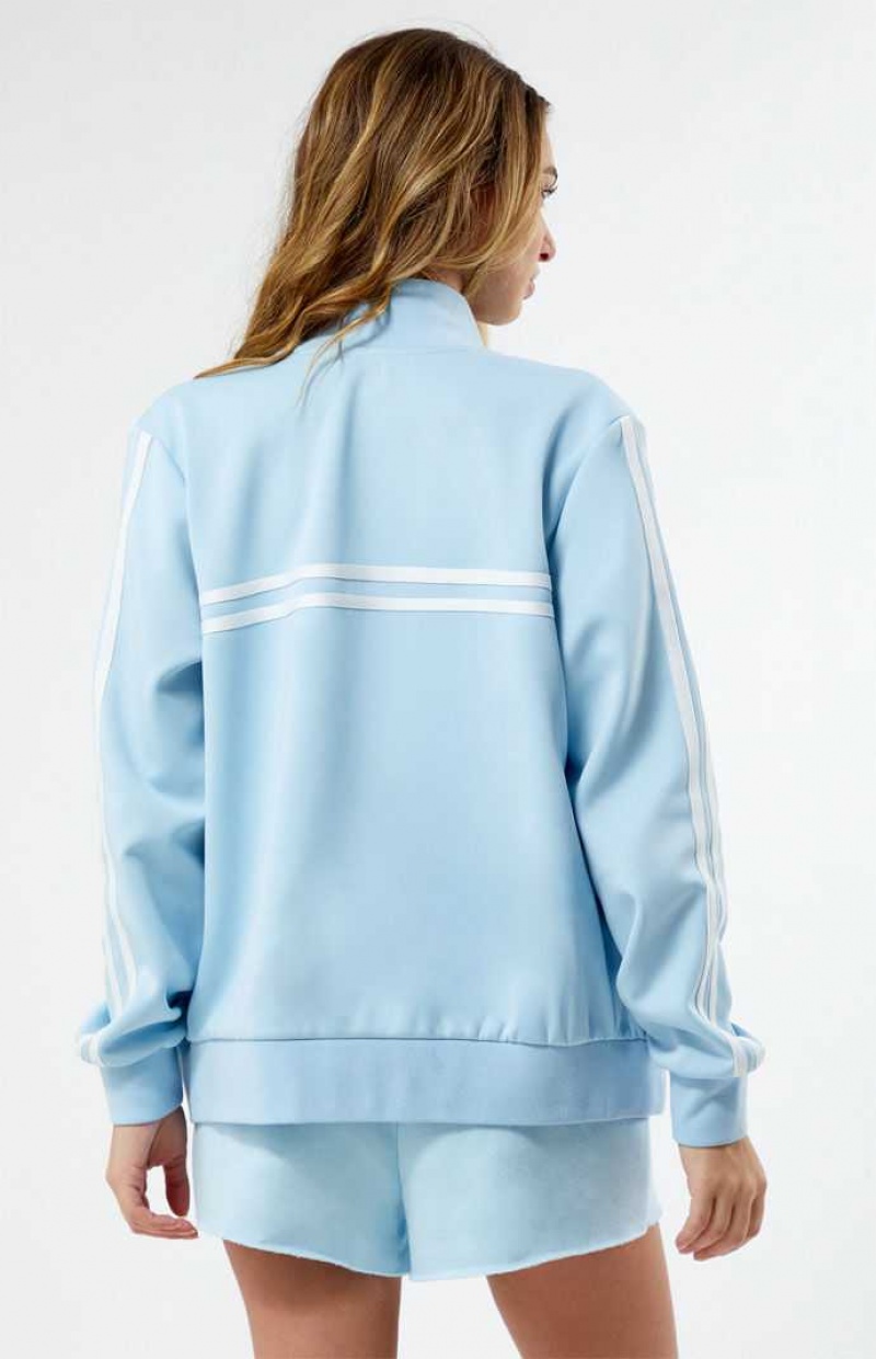 Vestes PacSun Stripe Mock Neck Piste Femme Bleu Clair | 058791JON